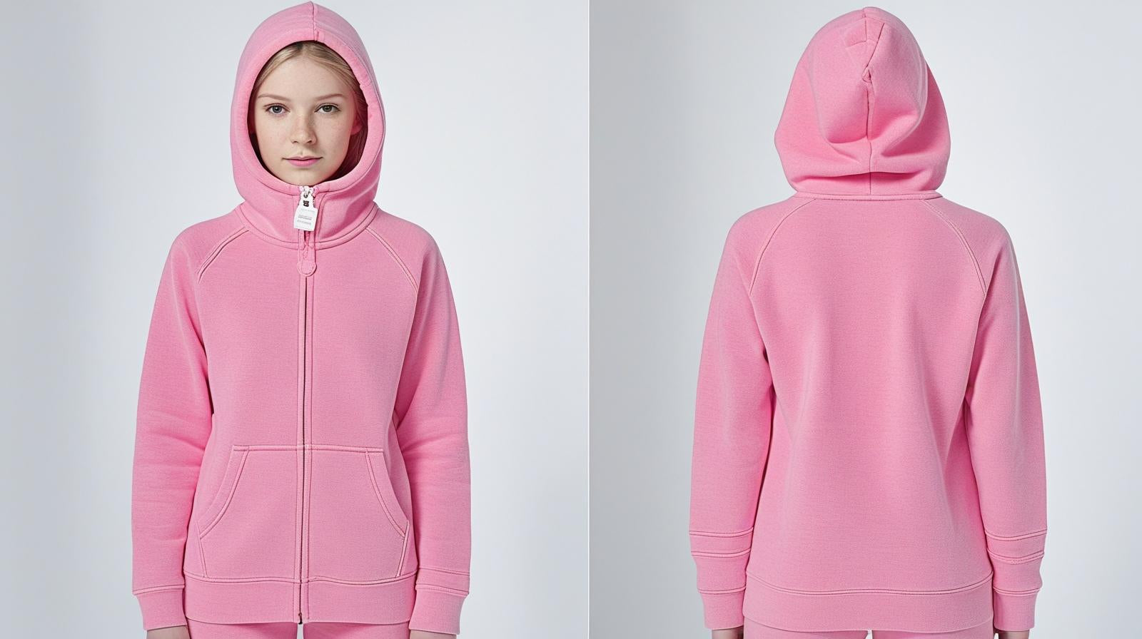 Girls Fleece Zip-Up Hoodie Sweatshirt