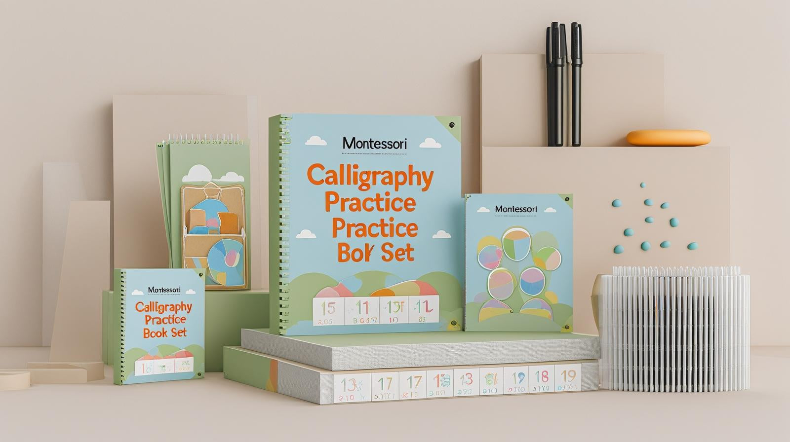 Calligraphy Practice Book Set for Kids | Montessori Preschool Workbook